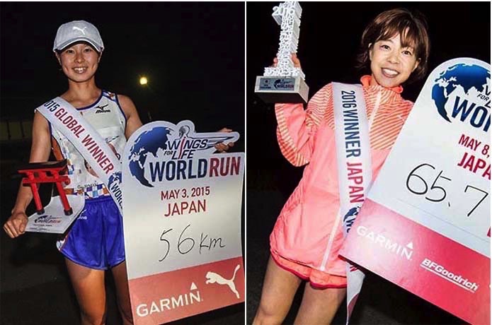 Wings for Life World Runで優勝した日本人の2人