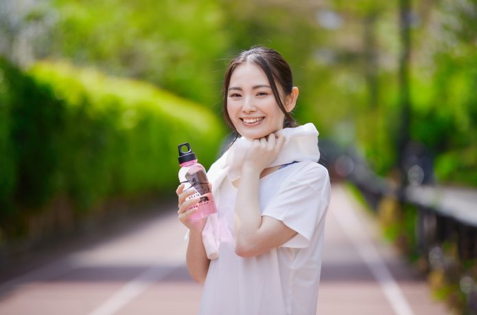 練習後の水分補給